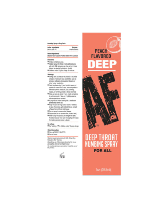 Deep Af Numbing Throat Spray 1 Oz - Peach LG-BT614