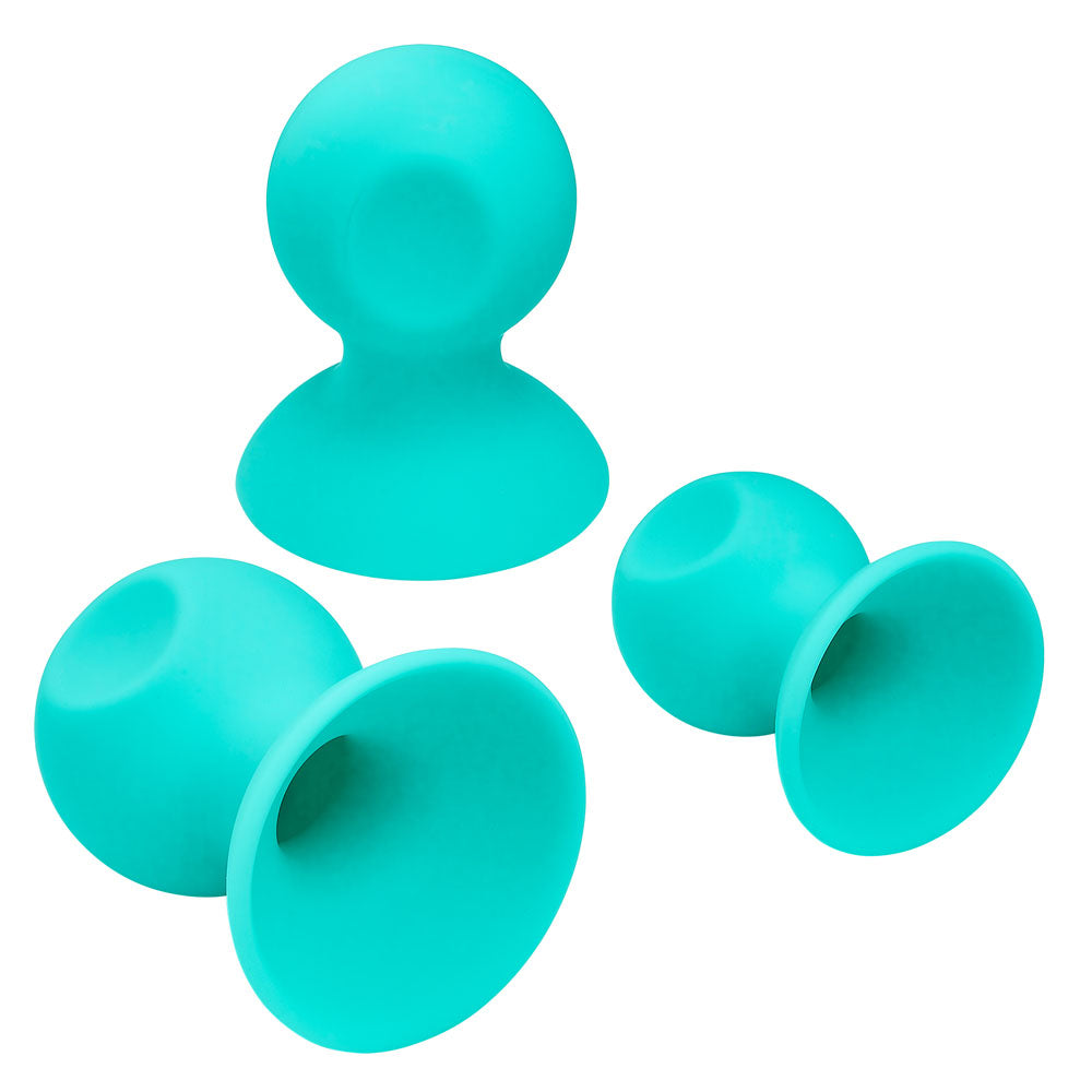 Cloud 9 Health and Wellness Nipple and Clitoral Massager Suction Set - Teal WTC916