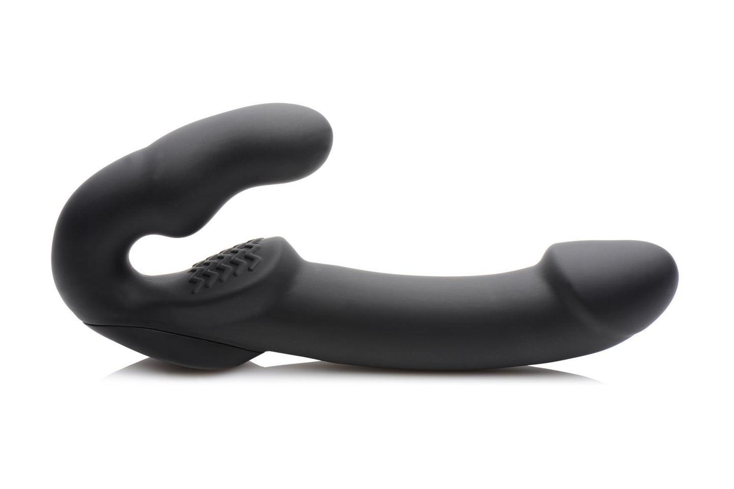 Evoke Rechargeable Vibrating Silicone Strapless Strap on - Black SU-AF624-BLK