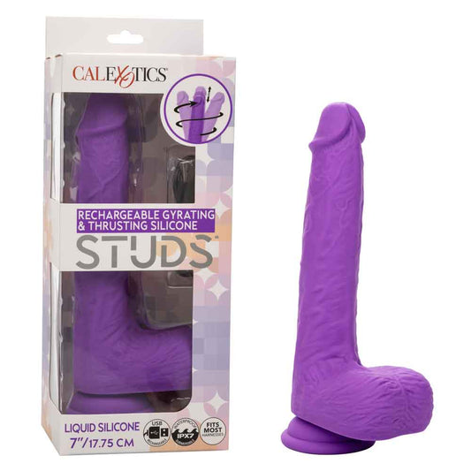 Rechargeable Gyrating and Thrusting Silicone Studs - Purple SE0251103