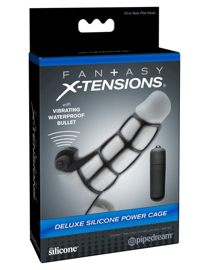 Fantasy X-Tensions Deluxe Silicone Power Cage  - Black PD4142-23