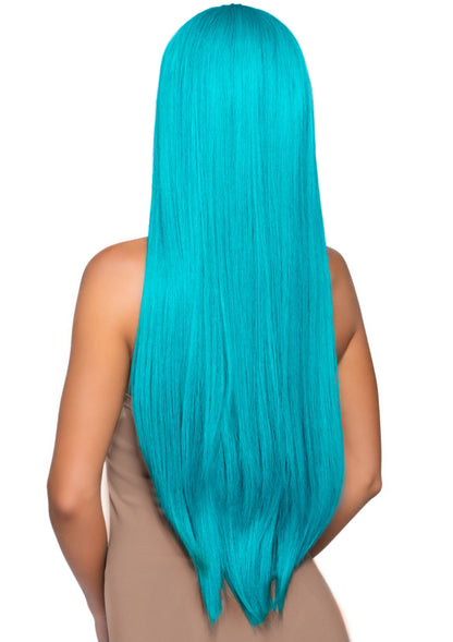 33 Inch Long Straight Center Part Wig - Turquoise LA-A2864TURQ