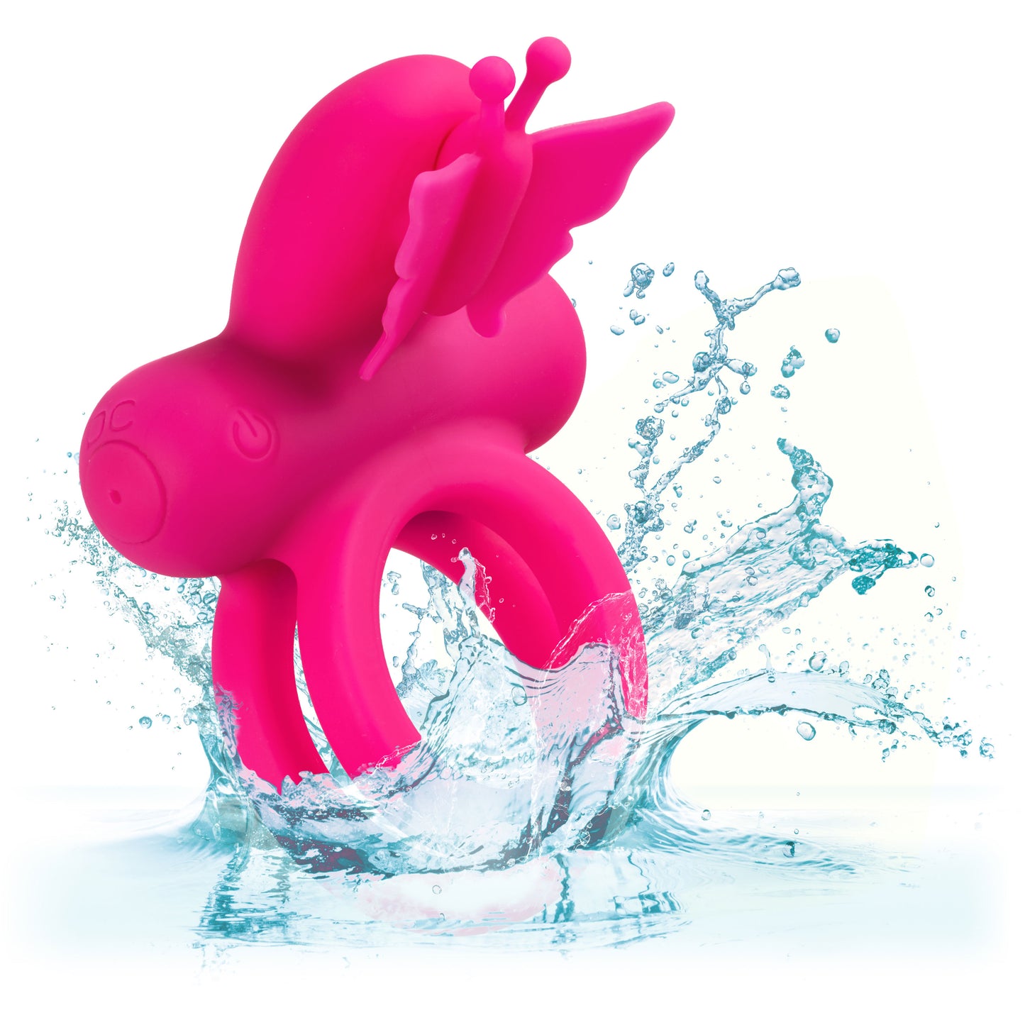 Silicone Rechargeable Dual Butterfly Ring - Pink SE1843353