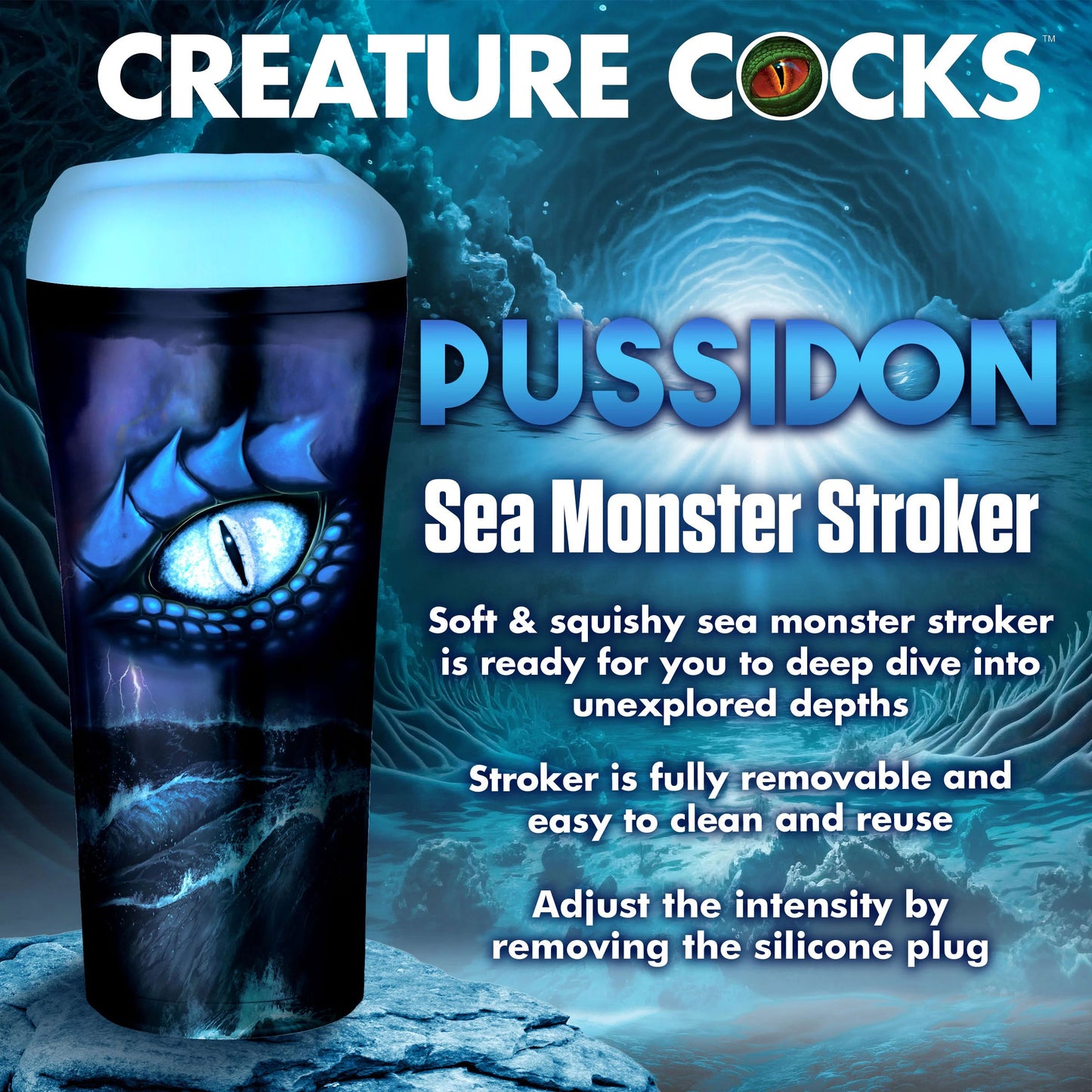 Pussidon Sea Monster Stroker - Blue CC-AH244-BLU