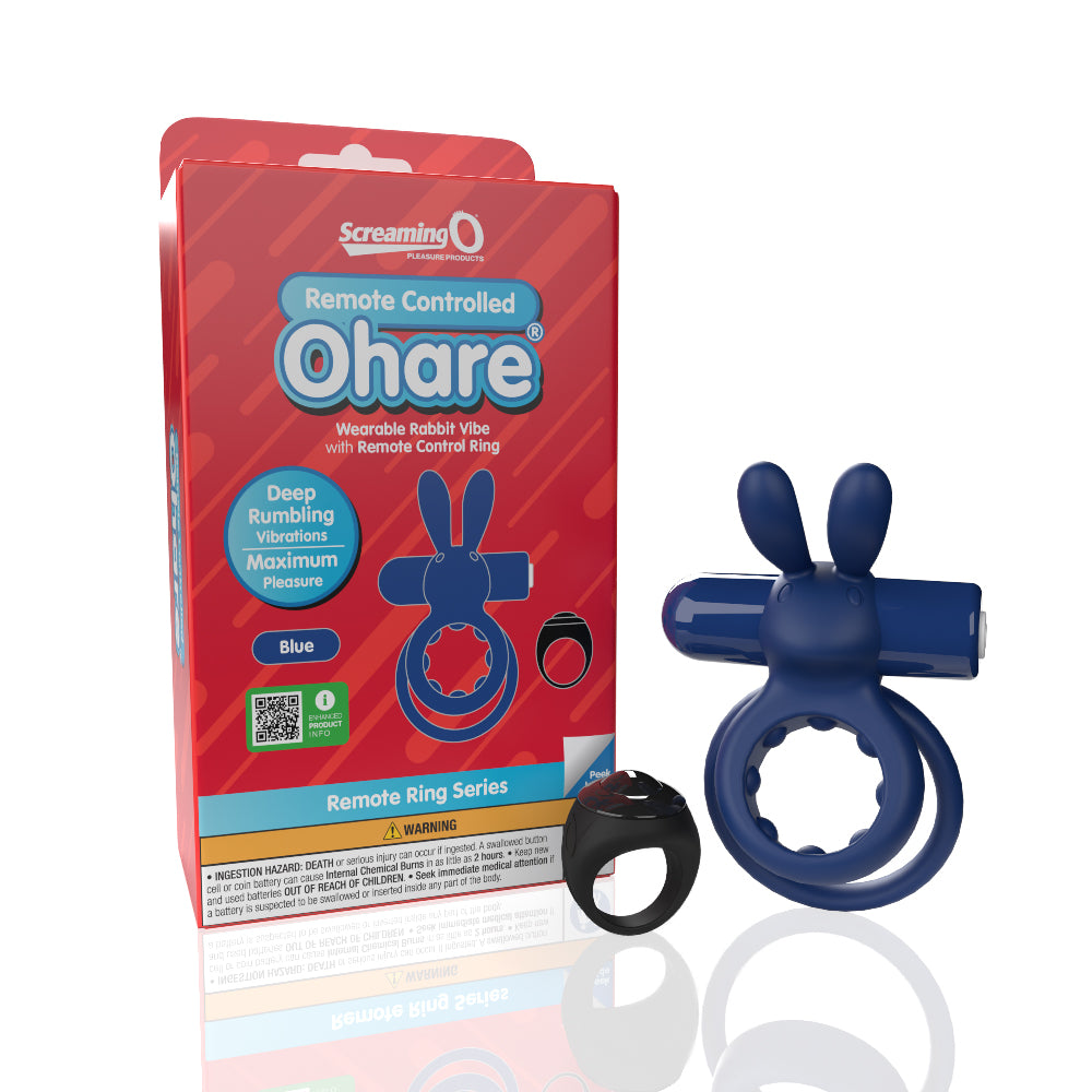 Screaming O Remote Controlled Ohare Vibrating Ring - Blue SO-ARCHAR-BU