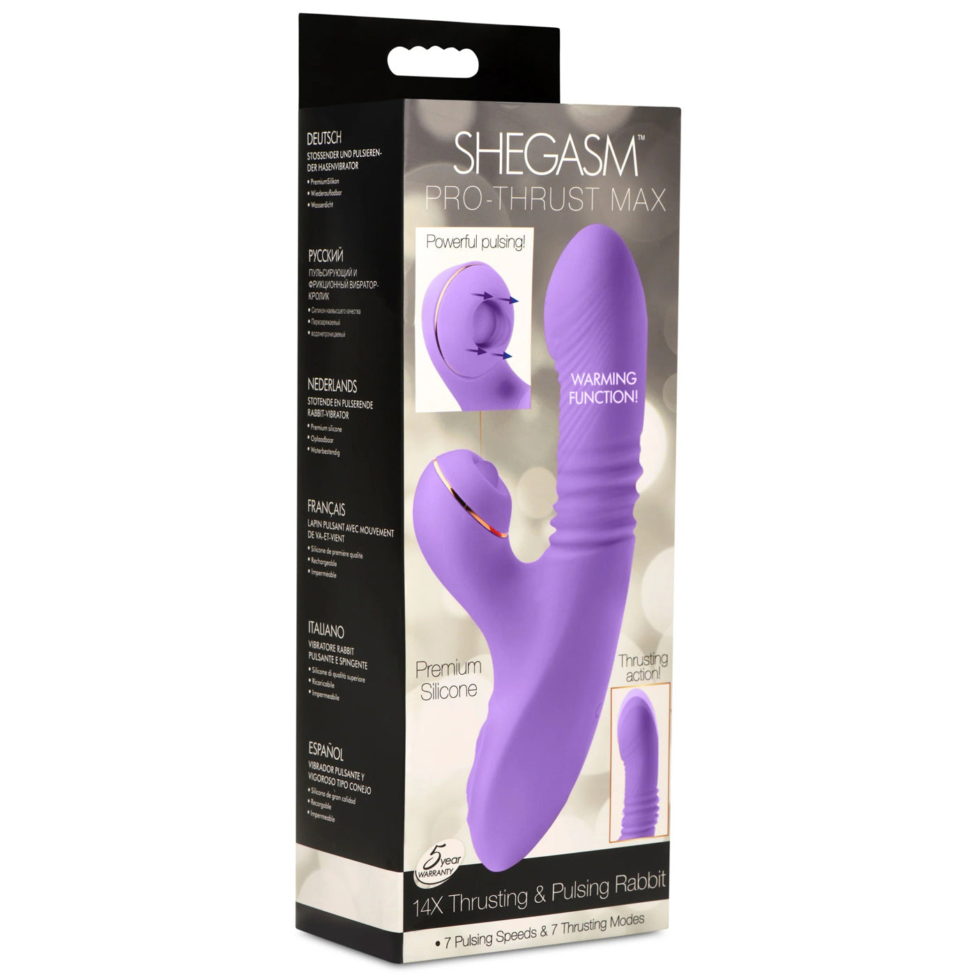 Pro-Thrust Max 14x Thrusting and Pulsing Silicone  Rabbit - Purple INM-AH361PUR