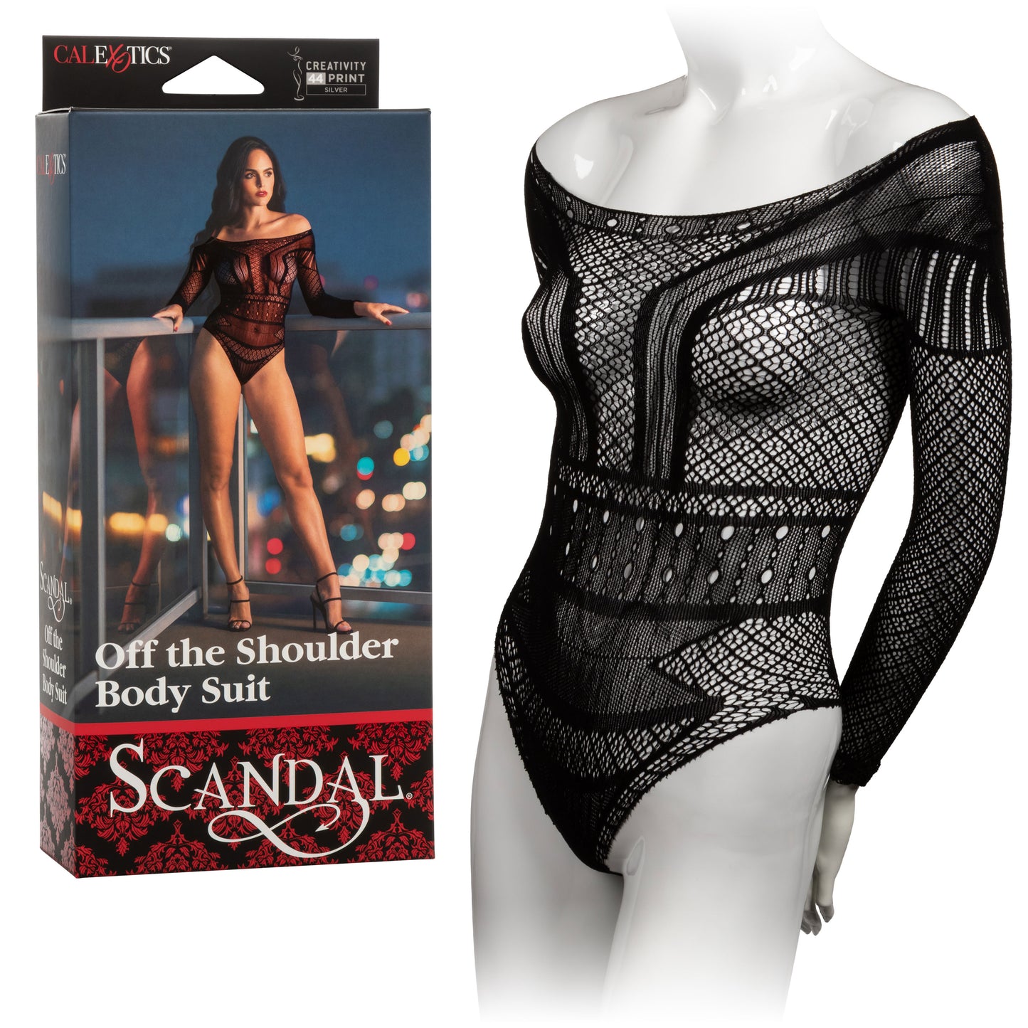 Scandal Off the Shoulder Body Suit - One Size - Black SE2711823