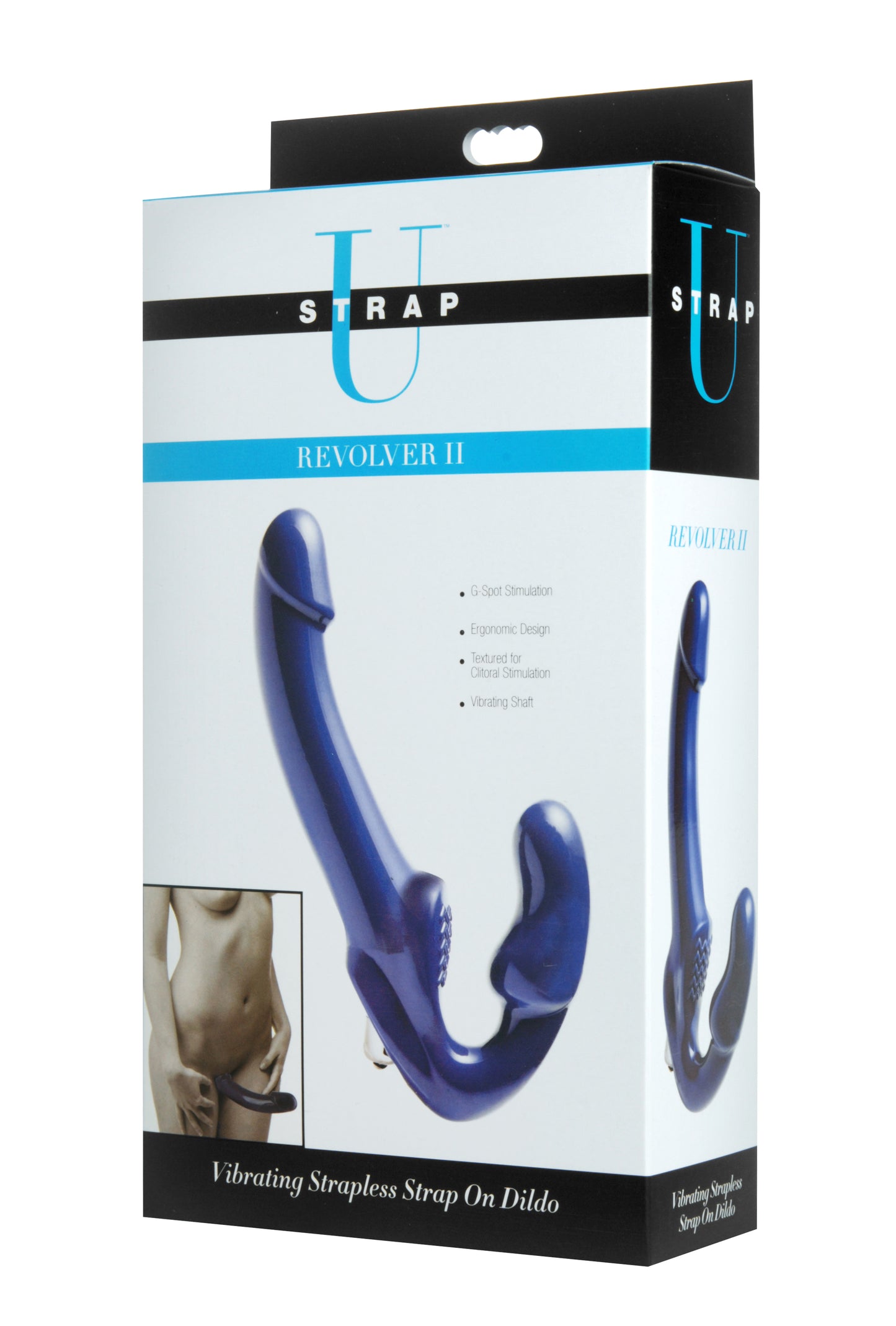 Revolver II Vibrating Strapless Strap on Dildo -  Blue SU-AE170