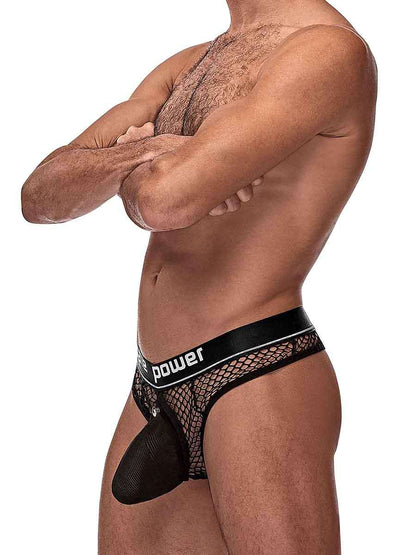 Cock Pit Net Cock Ring Thong - S/ M - Black MP-410260BKSM