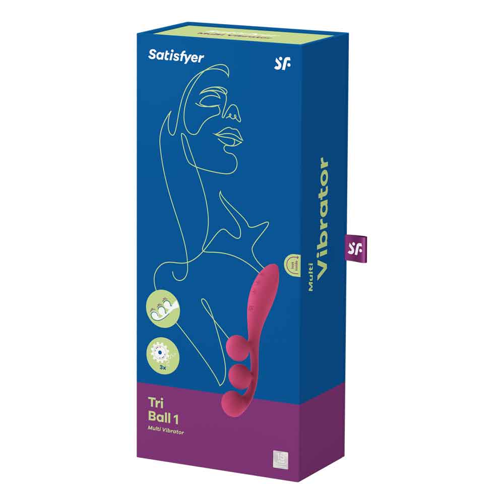 Tri Ball 1 Lay on Vibrator - Red SAT-4018263