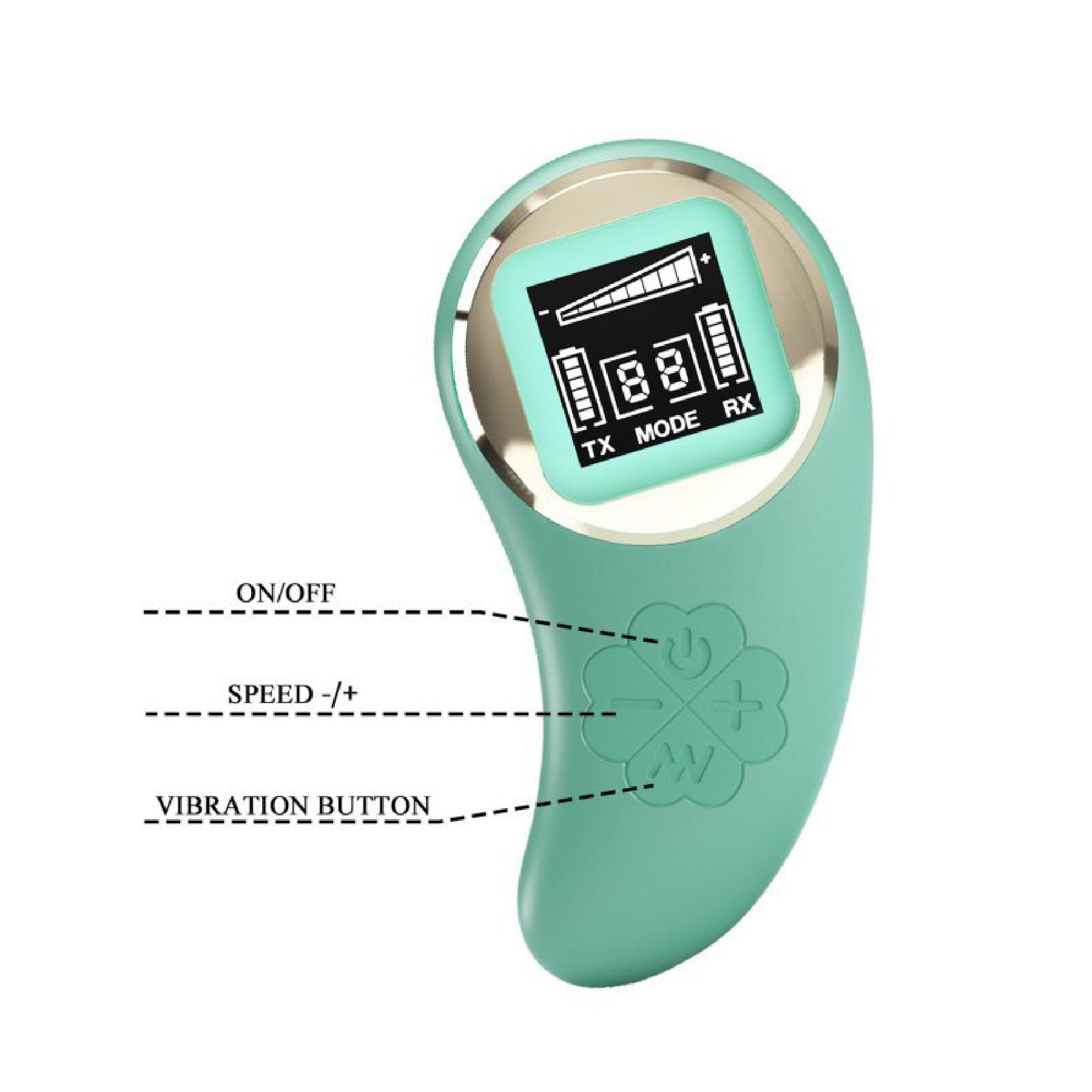 Mina Vibrating Remote Control Egg - Turquoise BI-014362WLED1