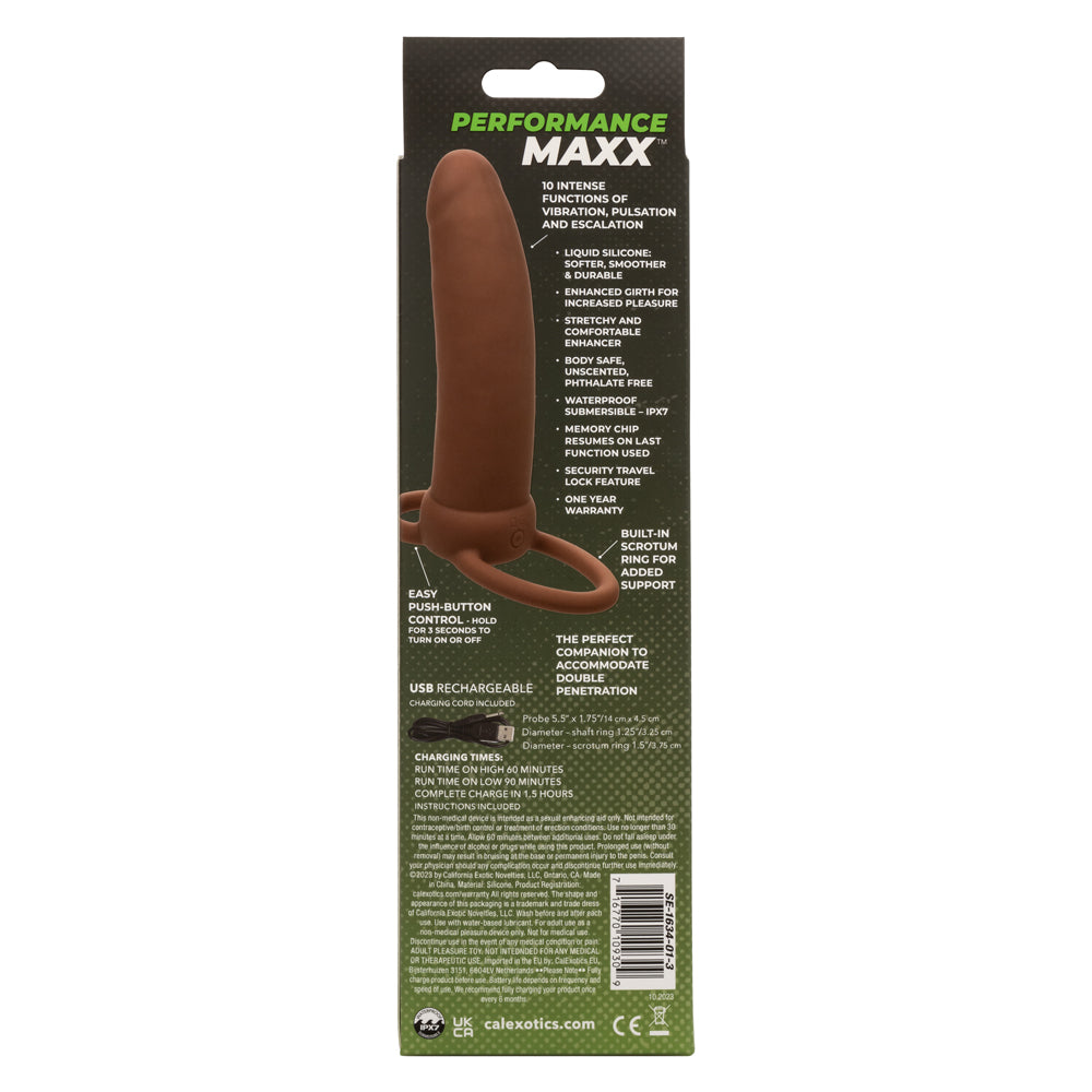 Performance Maxx Rechargeable Thick Dual  Penetrator - Brown SE1634013