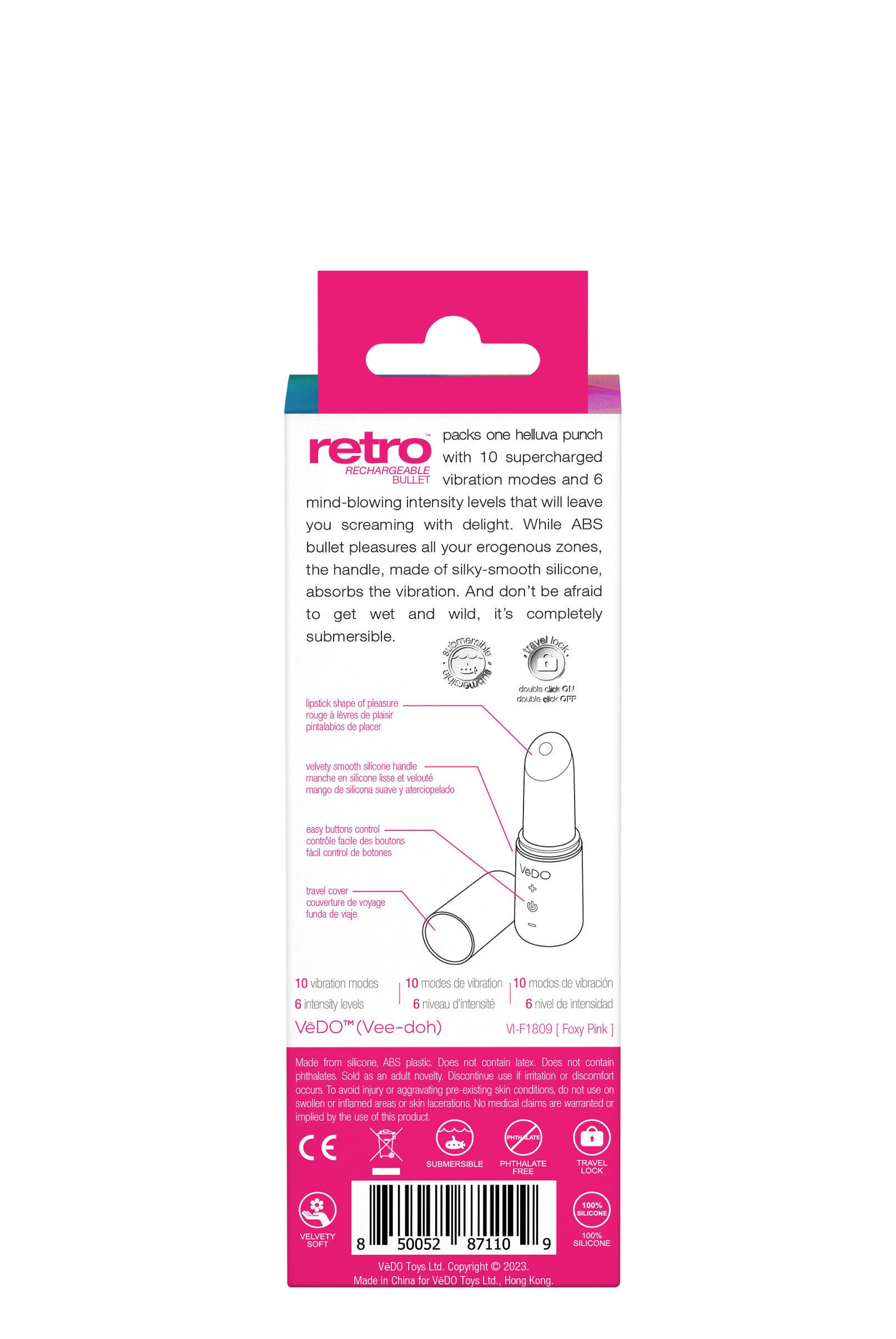 Retro Rechargeable Bullet - Pink VI-F1809