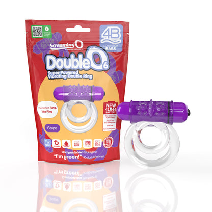 Screaming O 4b - Double O Super Powered Vibrating  Double Ring - Grape SO-4BD6-GP